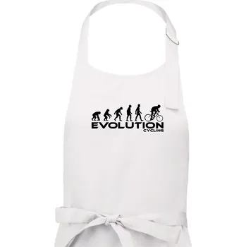 Kuchyňská zástěra Evoluce cyklistiky - Dámská zástěra na vaření - Univerzální velikost ( Bílá )