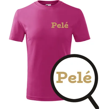 Purpurové dětské tričko Pelé - dárek pro malého fotbalistu - fotbalový dárek - barva purpurová - velikost 6let