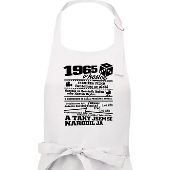 Kuchyňská zástěra 1965 v kostce - Pánská zástěra na vaření - Univerzální velikost ( Bílá )