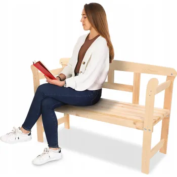 Zahradní lavice Lavička s opěradlem dřevěná 118 x 43 cm