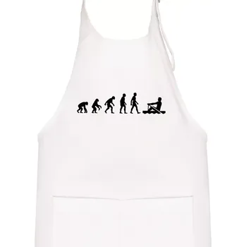Kuchyňská zástěra Evoluce veslování 1 človek - Dětská zástěra na vaření - Univerzální velikost ( Bílá )