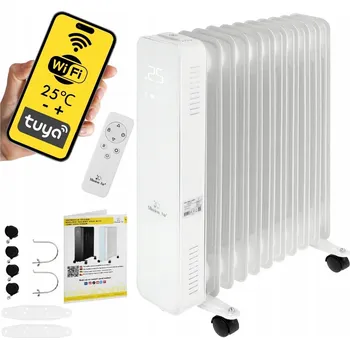 Přímotop Elektrický olejový radiátor Mission Air OSLO white 2500W bílý WIFI ČASOVAČ