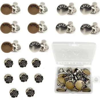 MKISHINE 10 džínových +10 hrotových knoflíků