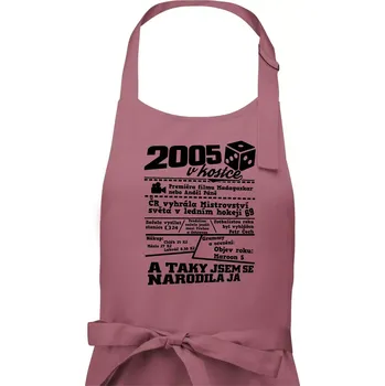 Kuchyňská zástěra 2005 v kostce - Dámská zástěra na vaření - Univerzální velikost ( Starorůžová )