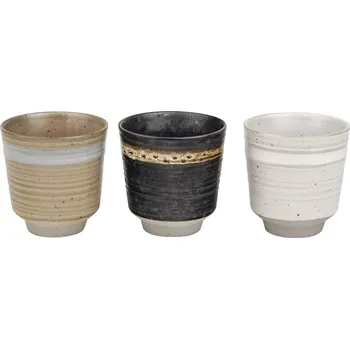 BREDEMEIJER Jari Sada 3 keramických šálků na čaj, objem: 0,20 litru, výška: 100 mm