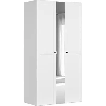 Šatní skříň Skříň Flex 125 - Black Red White - BRW Bílý Mat / Bílá / Zrcadlo 125x240 cm