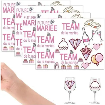 MKISHINE dočasné tetování svatební EVJF falešné samolepky nevěsta tým nevěsta tetování ephomera
