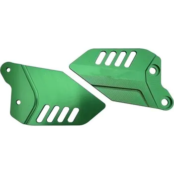 Zelený kryt blatníku motocyklu, opěrka Pleyu