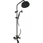 Slezák Rav Morava Retro vanová souprava nástěnná baterie 150 mm hlavová sprcha bronz matná černá MK159.5/7CMATSM