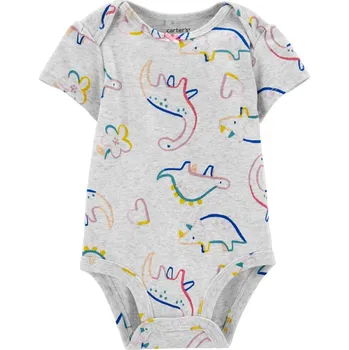 Kojenecký body CARTERS CARTER'S Body krátký rukáv Grey Dino holka 9m