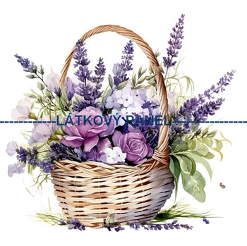 Látkový panel - Levandule - LE-91 Velikost: 30x30cm, Materiál: Kočárkovina