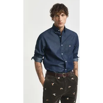 Pánské oblečení KOŠILE GANT REG INDIGO BD DARK INDIGO