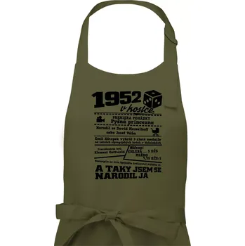 Kuchyňská zástěra 1952 v kostce - Pánská zástěra na vaření - Univerzální velikost ( Khaki )