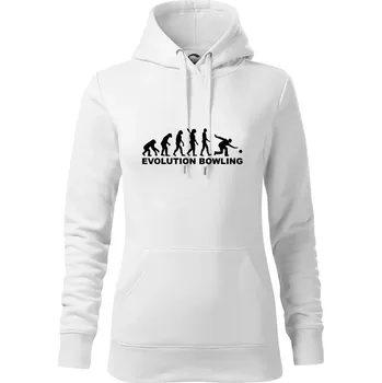 Dámská mikina Evoluce bowling - Mikina dámská Cape s kapucí - M ( Bílá )