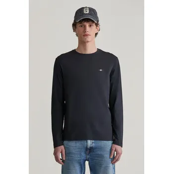 Pánská móda TRIČKO GANT REG SHIELD LS T-SHIRT BLACK