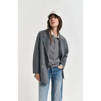 Dámský kabát KABÁT GANT HANDSTITCHED PEACOAT CHARCOAL MELANGE