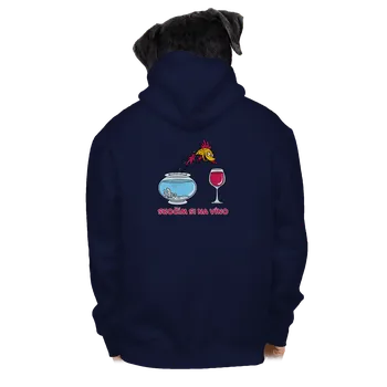 Pánská mikina Bastard Skočím si na víno pánská mikina na zip Navy