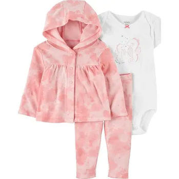 Kojenecká souprava CARTERS CARTER'S Set 3dílný mikina, legíny, body kr. rukáv Pink Ocean dívka LBB NB/ vel. 56