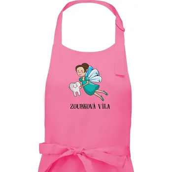 Kuchyňská zástěra Zoubková víla - Pánská zástěra na vaření - Univerzální velikost ( Růžová )