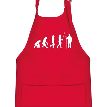 Kuchyňská zástěra Evoluce malíř pokojů - Dětská zástěra na vaření - Univerzální velikost ( Červená )