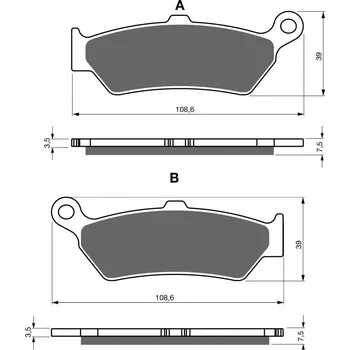 Brzdová destička Brzdové destičky GOLDFREN 444 S33 STREET REAR