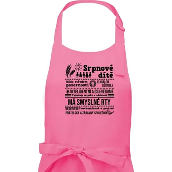 Kuchyňská zástěra Narozeniny srpen - Pánská zástěra na vaření - Univerzální velikost ( Růžová )