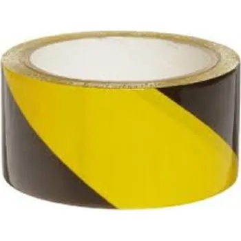 Výstražná páska PP 50 mm x 66 m žluto - černá lepící