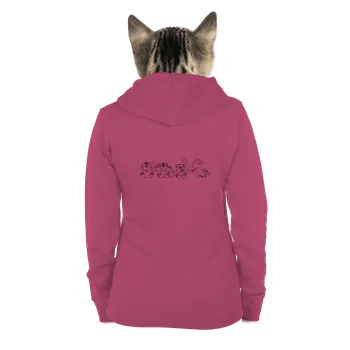 Dámská mikina Bastard Omalovánka: Opice dámská mikina na zip Magenta