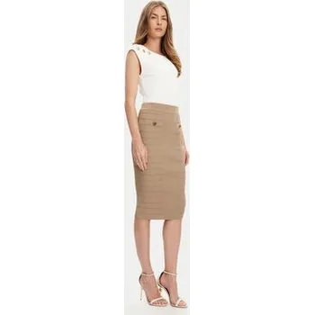 Dámská sukně Guess Pouzdrová sukně W5YD66 Z0130 Hnědá Slim Fit S