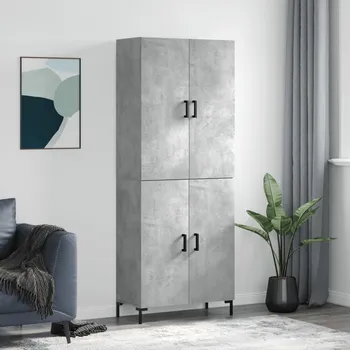 Příborník do zásuvky vidaXL Skříň highboard 69,5 x 34 x 180 cm kompozitní dřevo [3195679] Barva: Betonová šedá