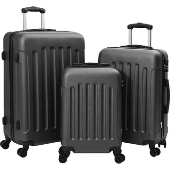 Kufr se zámkem 3 pcs Tmavě šedá 50 x 31 x 78 cm ABS plast