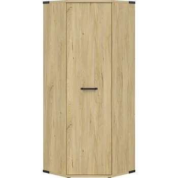 Šatní skříň Rohová skříň Lara - Black Red White - BRW Jesion Belarus 75x197.5 cm