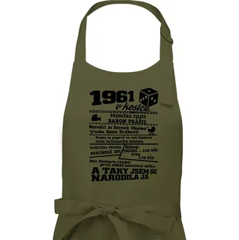 Kuchyňská zástěra 1961 v kostce - Dámská zástěra na vaření - Univerzální velikost ( Khaki )