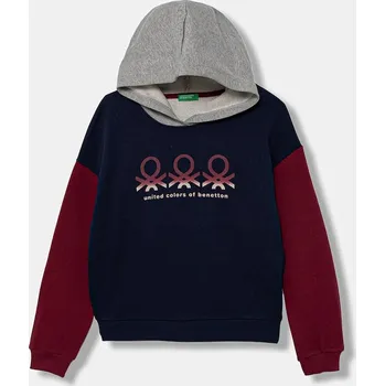 Chlapecká mikina Dětská bavlněná mikina United Colors of Benetton 3J68C204W.G.seasonal námořnická modř 59X, vel. 130