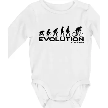 Evoluce cyklistiky - Body kojenecké s dlouhým rukávem - Dlouhý r. 3-6 měs ( Bílá )
