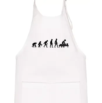 Kuchyňská zástěra Evoluce masáž - Dětská zástěra na vaření - Univerzální velikost ( Bílá )