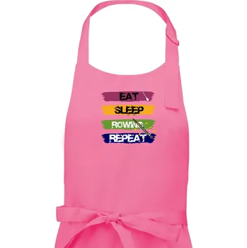 Kuchyňská zástěra Eat sleep rowing repeat barevné - Dámská zástěra na vaření - Univerzální velikost ( Růžová )