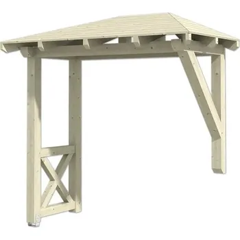 Stříška nad vchodové dveře Vchodová stříška Skanholz Wismar 3, 258x126 cm přírodní