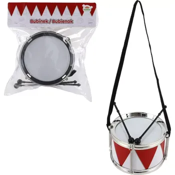 Hudební nástroj pro děti Plastový bubínek 16 × 10 cm s popruhem a paličkami