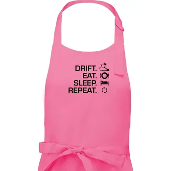 Kuchyňská zástěra Drift Eat Sleep Repeat - Dámská zástěra na vaření - Univerzální velikost ( Růžová )