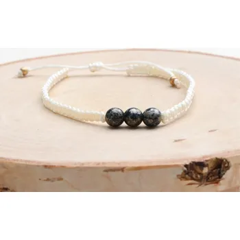 Náramek MagieKorálků.cz Shamballa náramek "DALMATIN" 10206 Barva: Béžová