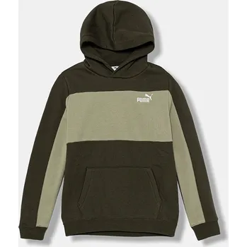 Dětská móda Dětská mikina Puma ESS BLOCK Small Logo Hoodie FL B 690784 zelená 87X, vel. 176