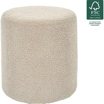 Taburet Pufa Rhea boucle taupe