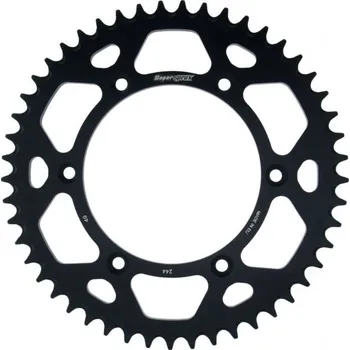 Řetězová sada pro motocykl Hliníková řetězová rozeta SUPERSPROX RAL-244:49-BLK černý 49 zubů, 520