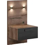 Noční stolek Kassel pravý - Black Red White - BRW Dub Monastery / Dub Černý 50,5x95,5 cm