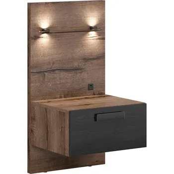 Noční stolek Noční stolek Kassel pravý - Black Red White - BRW Dub Monastery / Dub Černý 50,5x95,5 cm