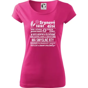 Dámské tričko Narozeniny srpen - Dámské triko Pure - S ( Purpurová )