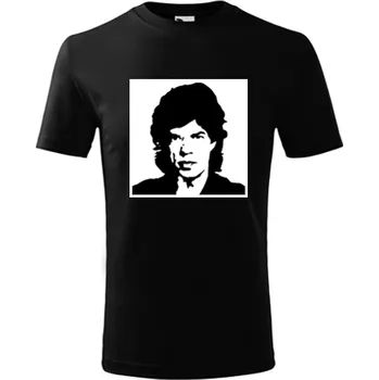 Chlapecké tričko Černé dětské tričko Mick Jagger - barva černá - velikost 6let