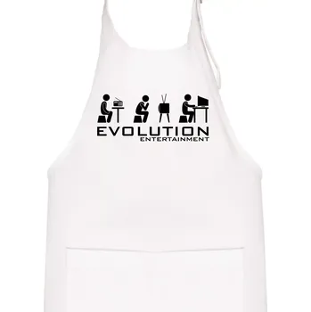 Kuchyňská zástěra Evoluce zábavy - Dětská zástěra na vaření - Univerzální velikost ( Bílá )