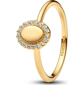 Prsten Pandora Elegantní pozlacený prsten Ovál s aureolou Shine 163800C01 60 mm + 2 měsíce na vrácení zboží